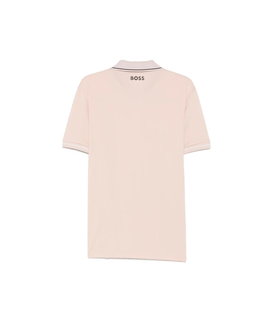 HUGO BOSS Розовое хлопко-полиэстеровое поло с коротким рукавом, фото 2