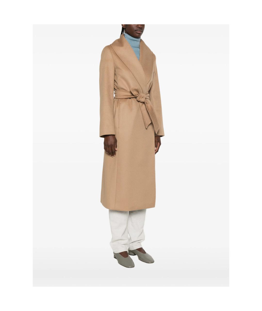 MAX MARA STUDIO Бежевое шерстяное пальто, фото 3