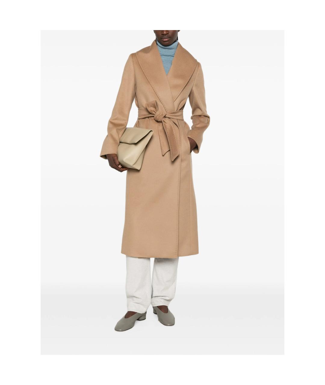 MAX MARA STUDIO Бежевое шерстяное пальто, фото 2