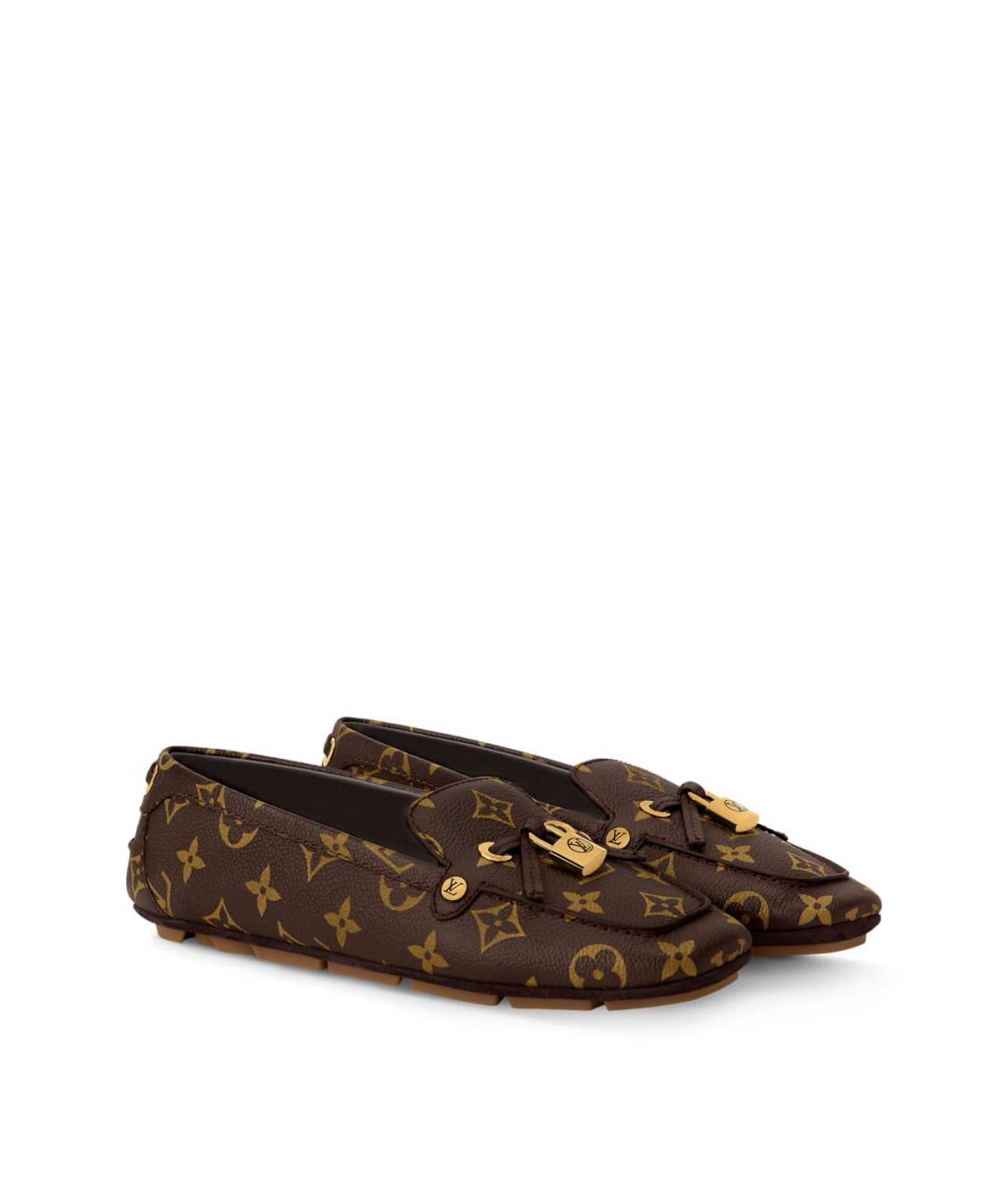 LOUIS VUITTON Коричневые кожаные мокасины, фото 2