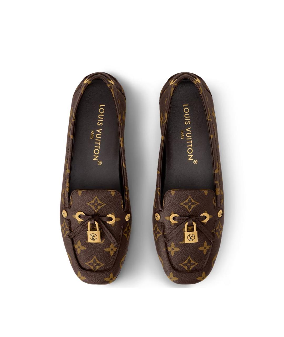 LOUIS VUITTON Коричневые кожаные мокасины, фото 3