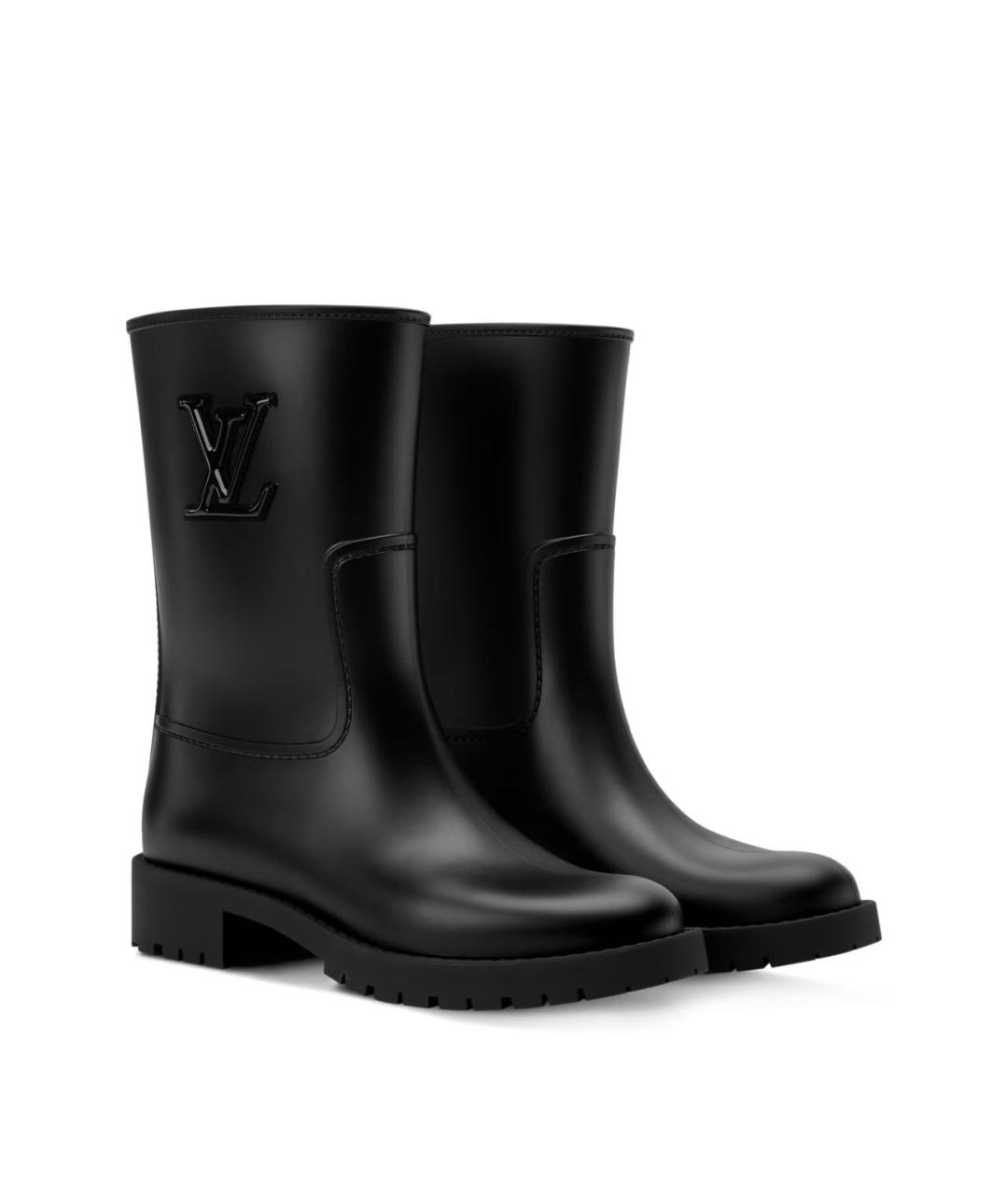 LOUIS VUITTON Черные резиновые сапоги, фото 2