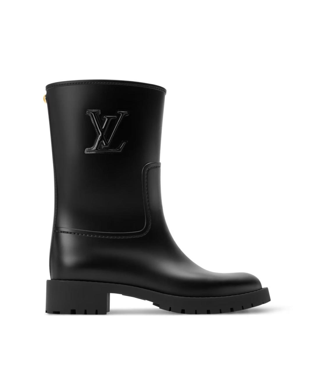 LOUIS VUITTON Черные резиновые сапоги, фото 1