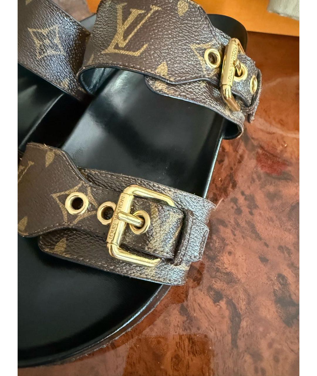 LOUIS VUITTON Коричневые шлепанцы, фото 4