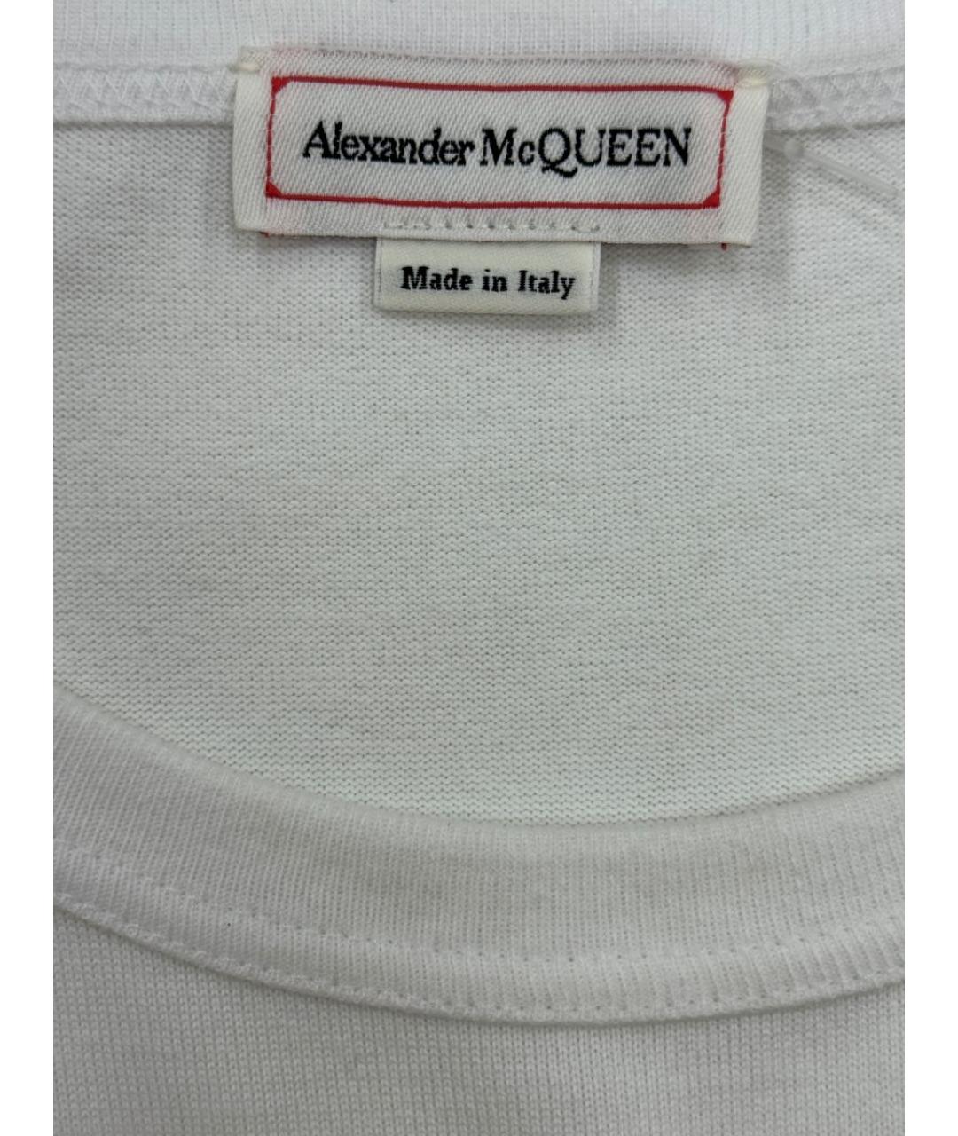 ALEXANDER MCQUEEN Белая хлопковая футболка, фото 3