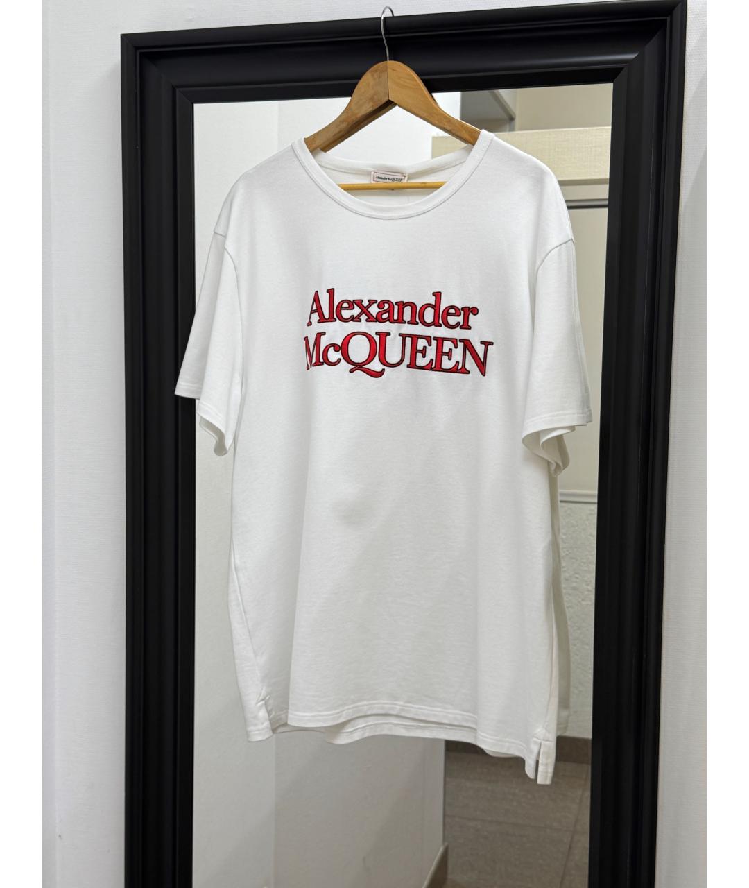 ALEXANDER MCQUEEN Белая хлопковая футболка, фото 9