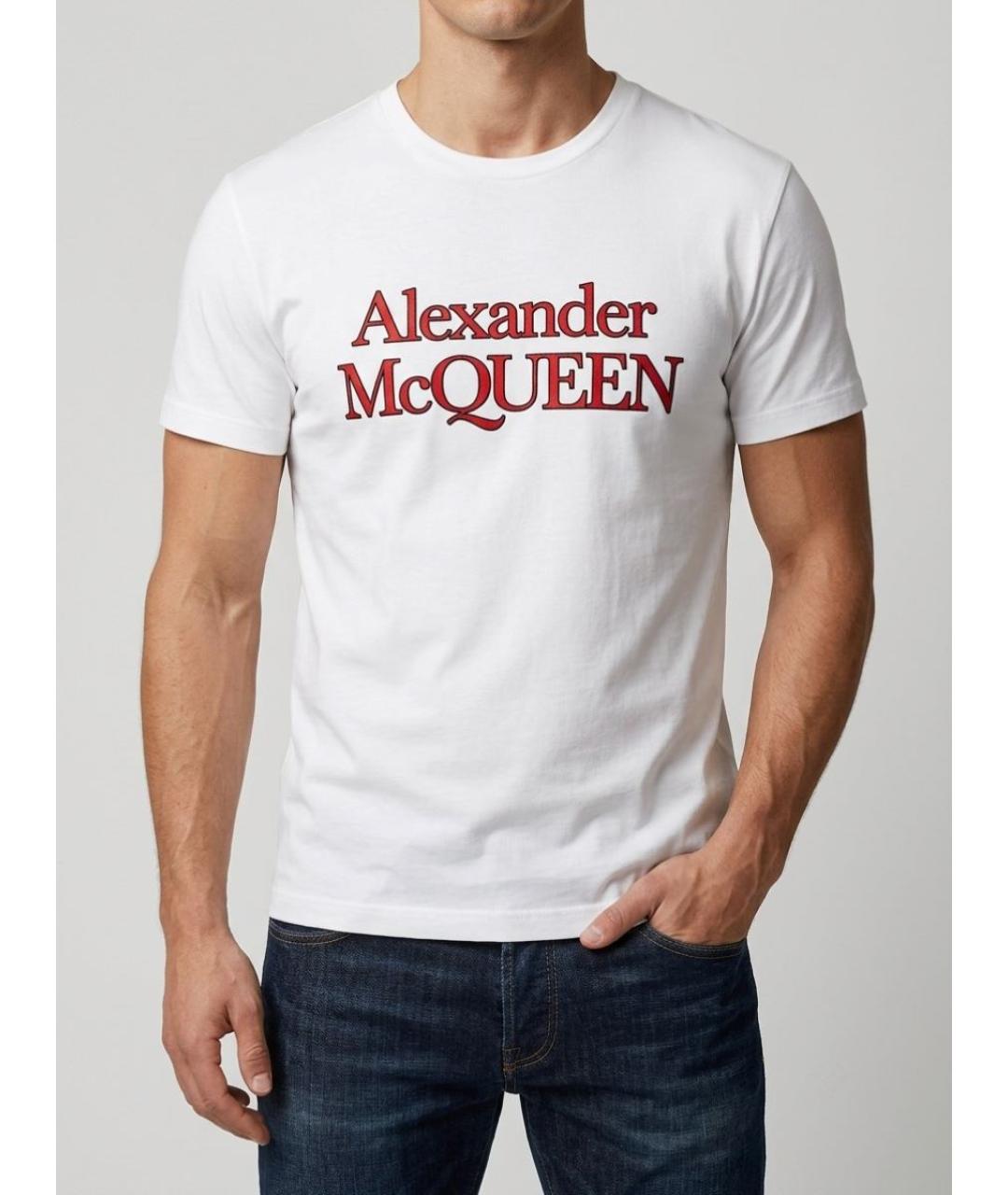 ALEXANDER MCQUEEN Белая хлопковая футболка, фото 8