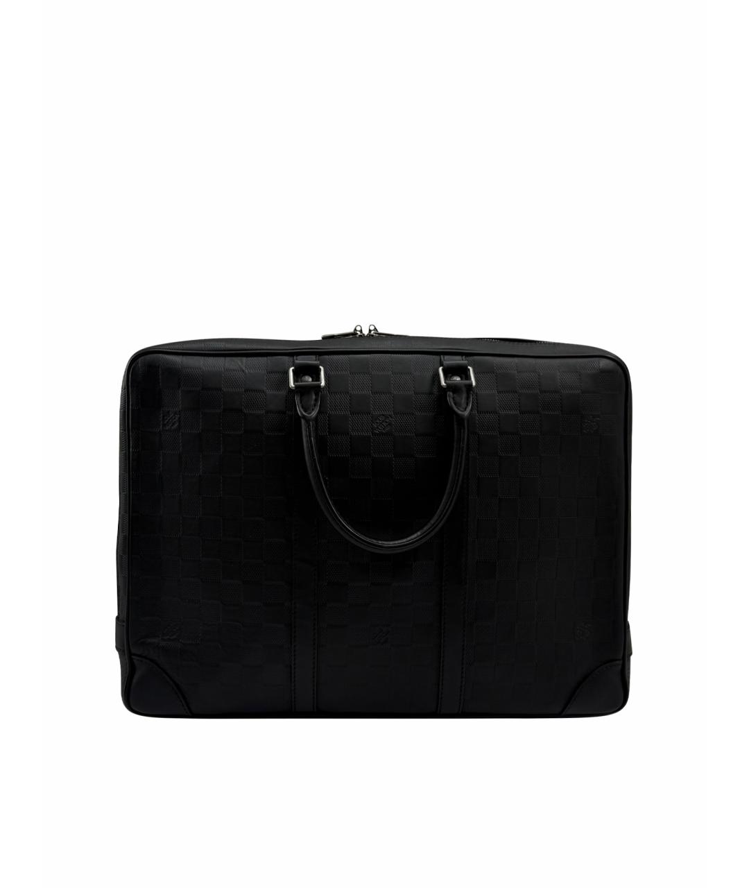 LOUIS VUITTON Черный кожаный портфель, фото 1