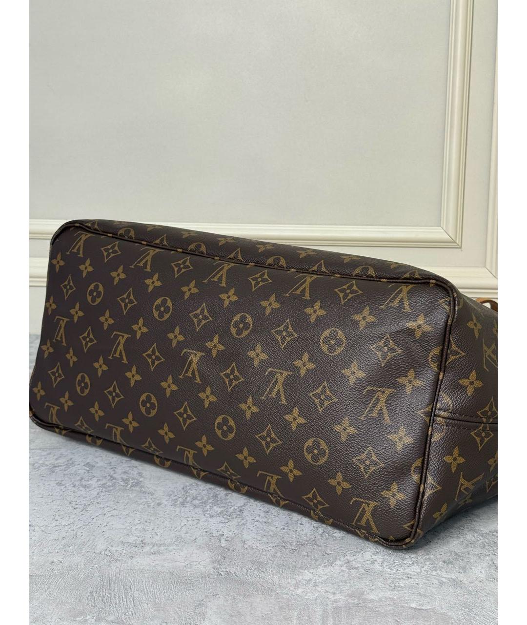 LOUIS VUITTON Коричневая сумка с короткими ручками из канвы, фото 7