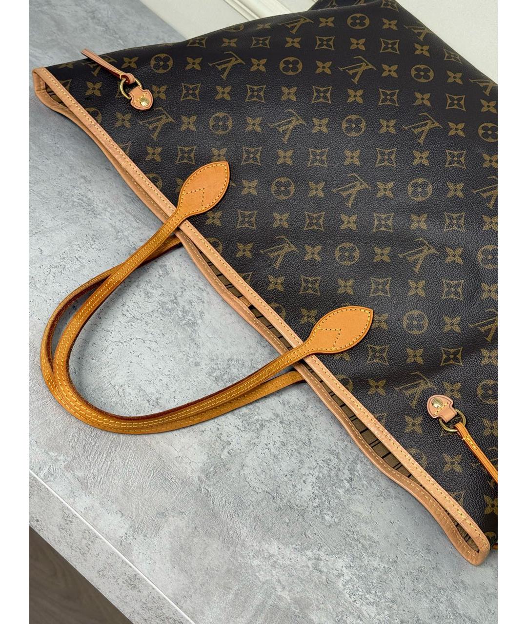 LOUIS VUITTON Коричневая сумка с короткими ручками из канвы, фото 3
