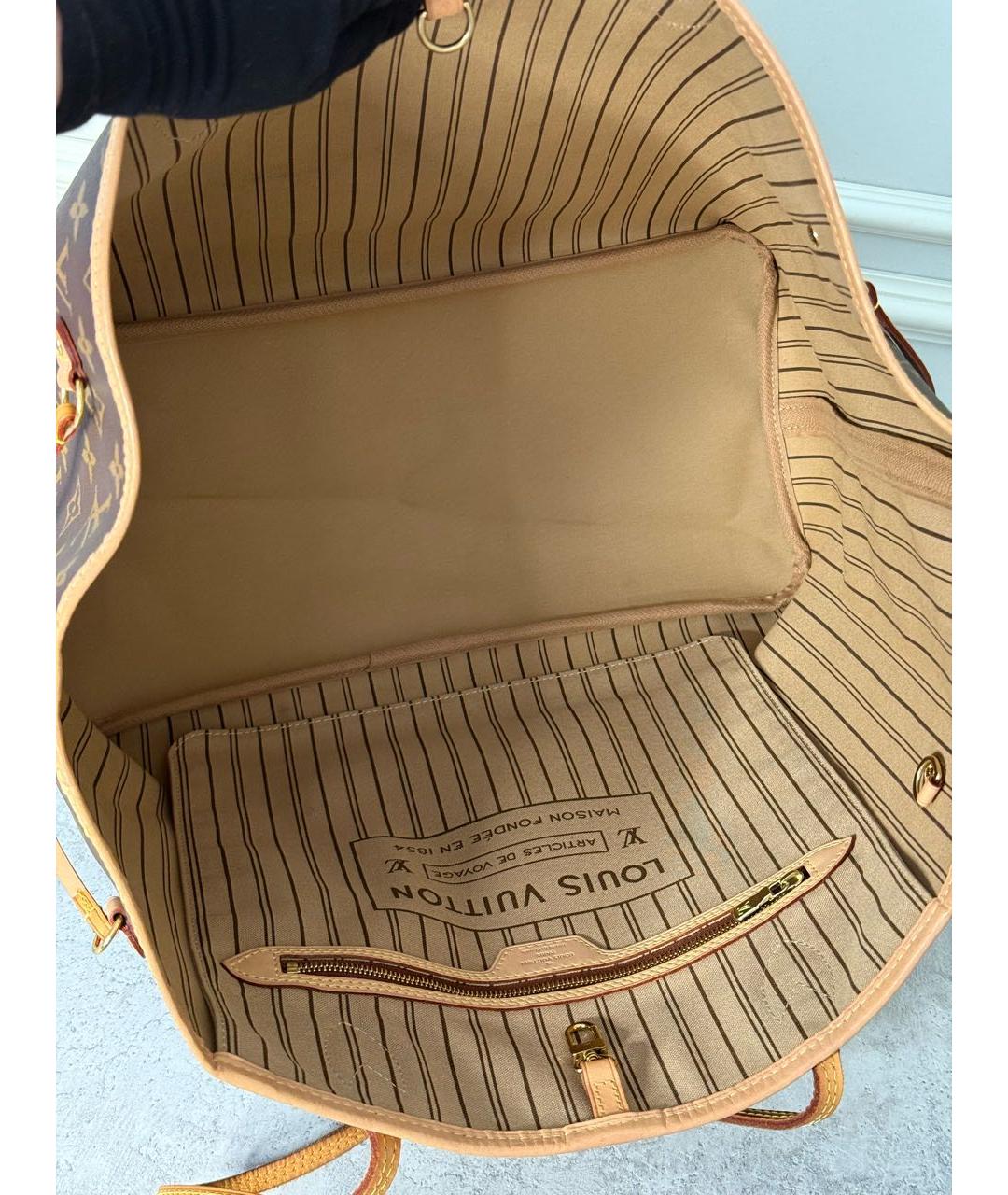 LOUIS VUITTON Коричневая сумка с короткими ручками из канвы, фото 4
