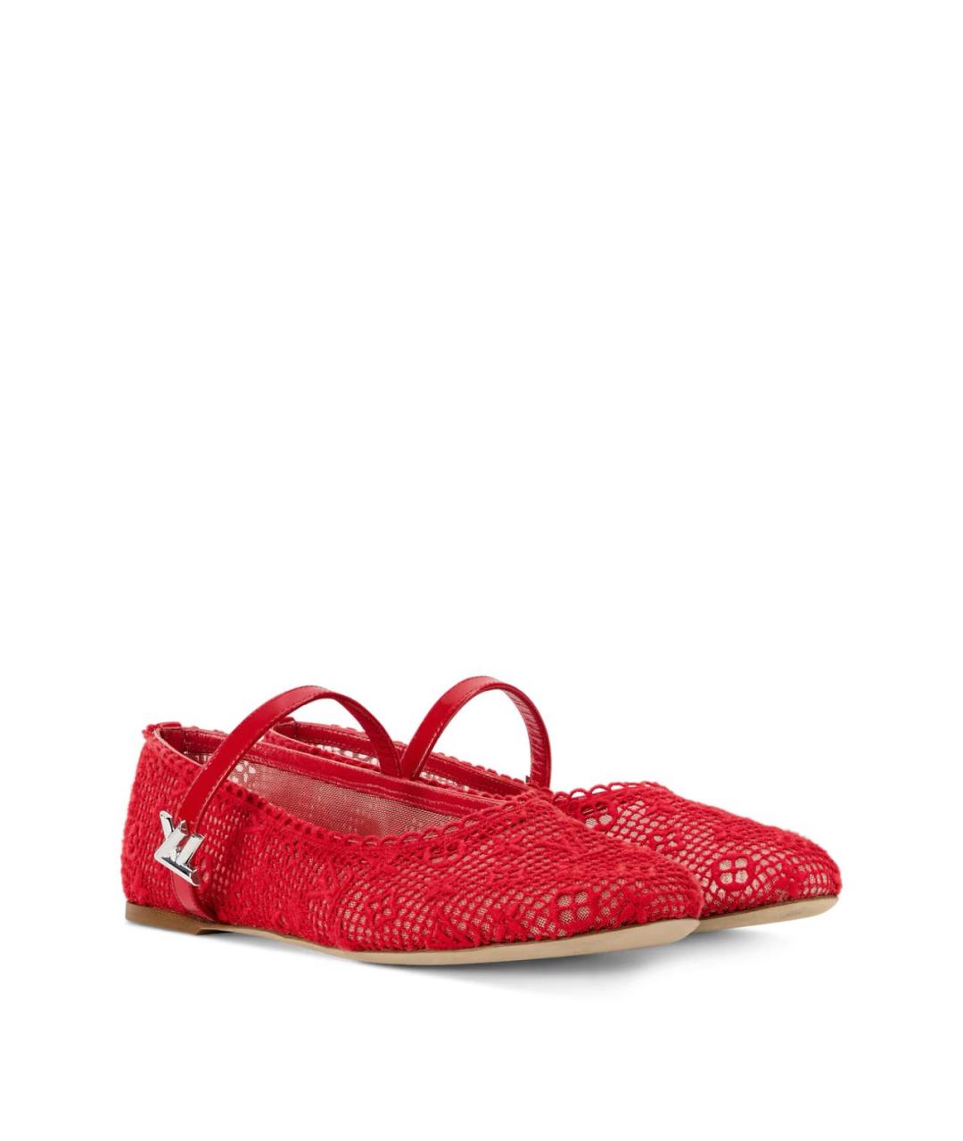 LOUIS VUITTON Красные текстильные балетки, фото 2