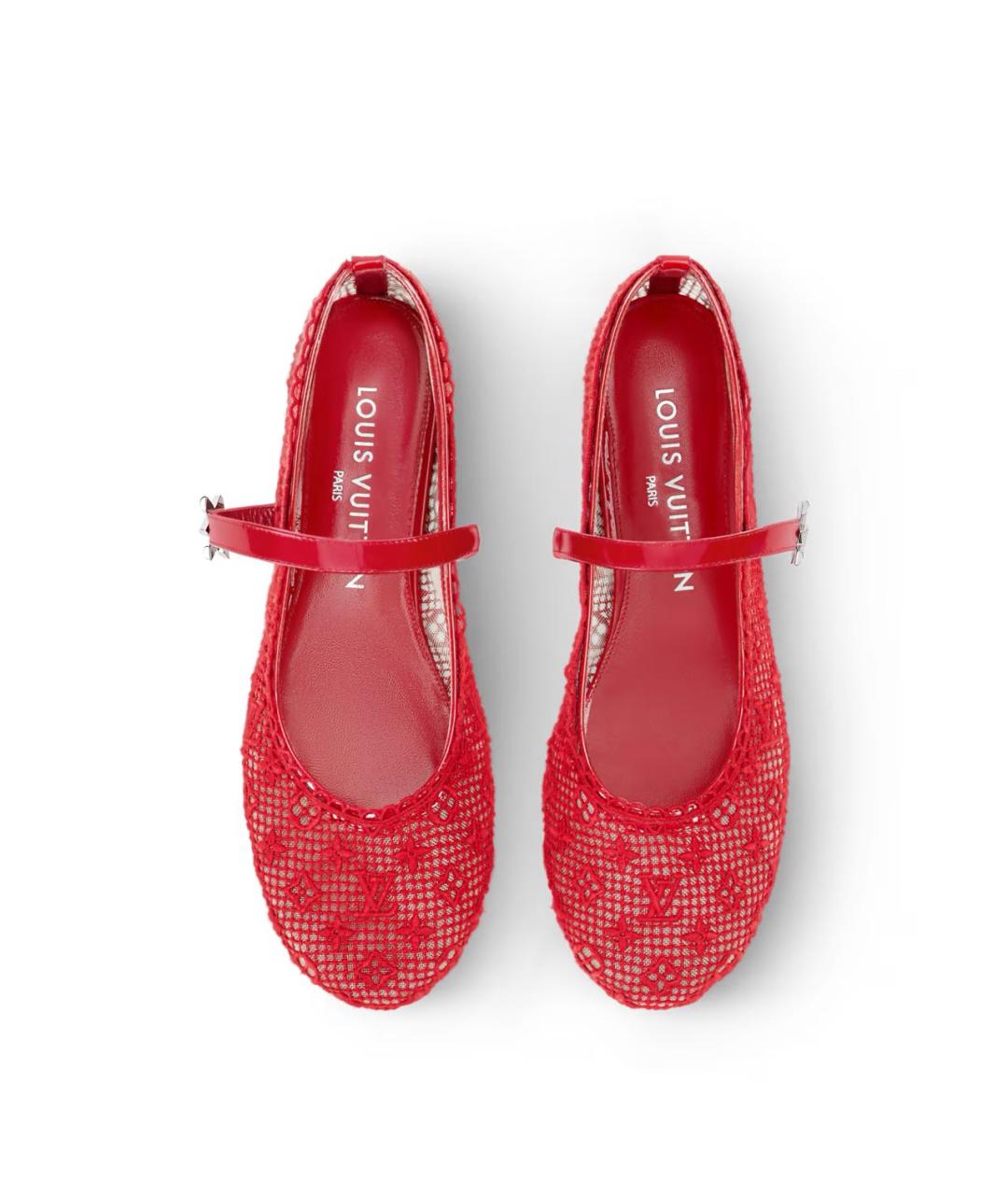 LOUIS VUITTON Красные текстильные балетки, фото 3