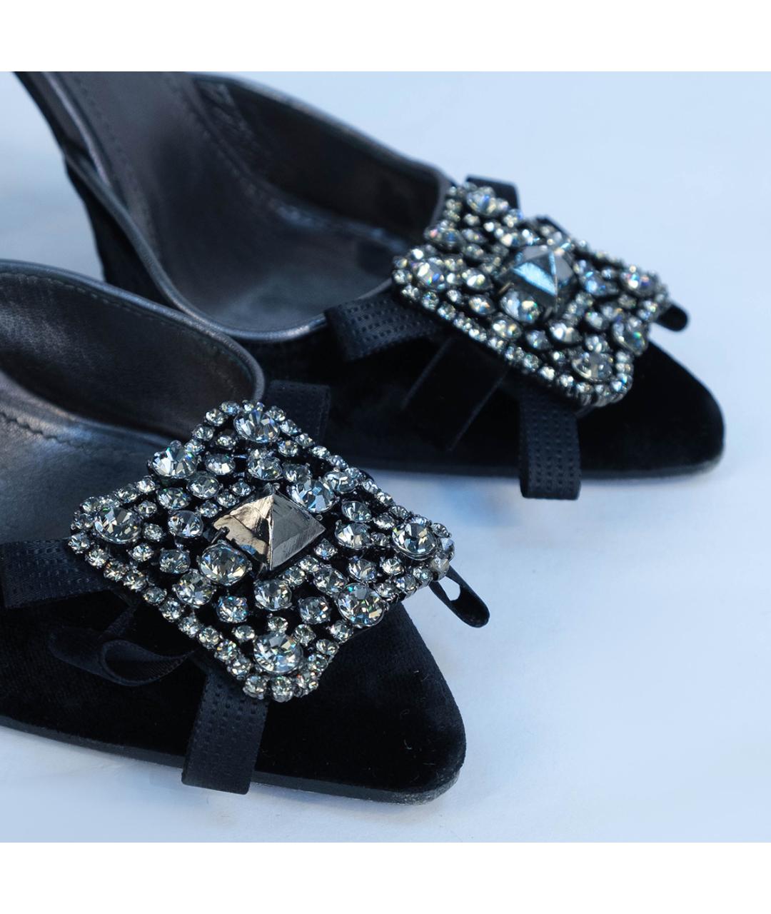 ROBERTO CAVALLI Черные кожаные туфли, фото 4