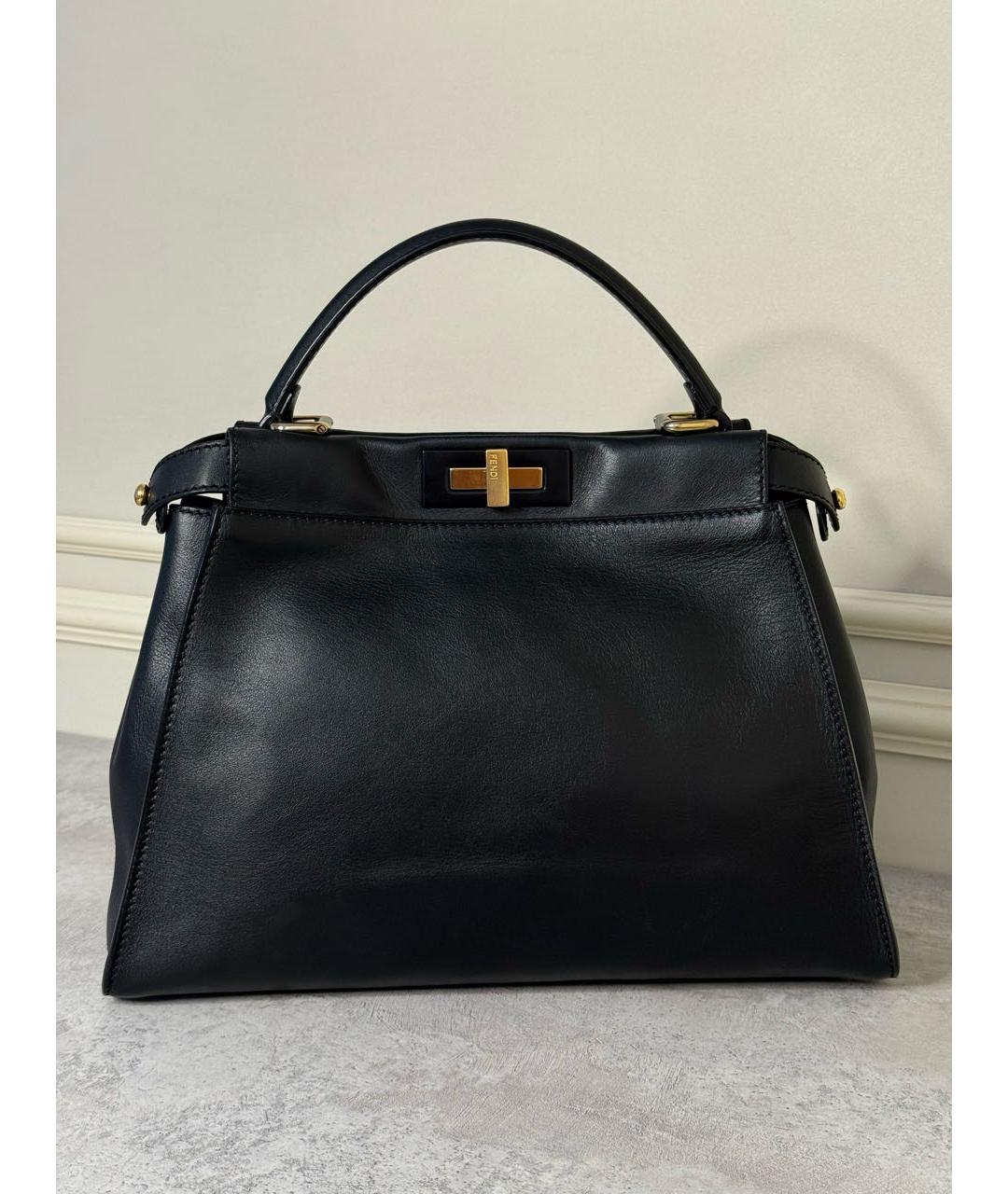 FENDI Черная кожаная сумка через плечо, фото 4