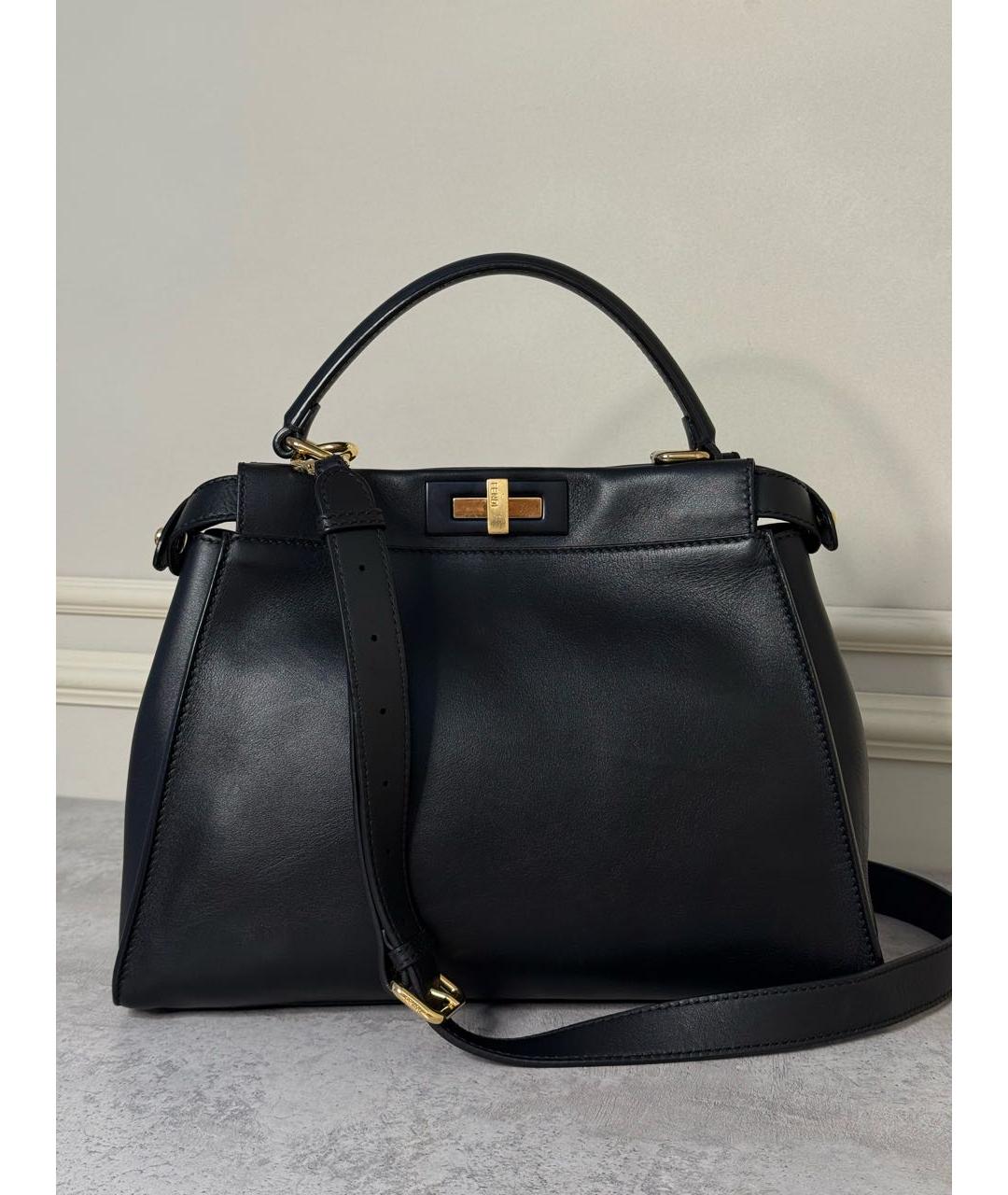 FENDI Черная кожаная сумка через плечо, фото 2
