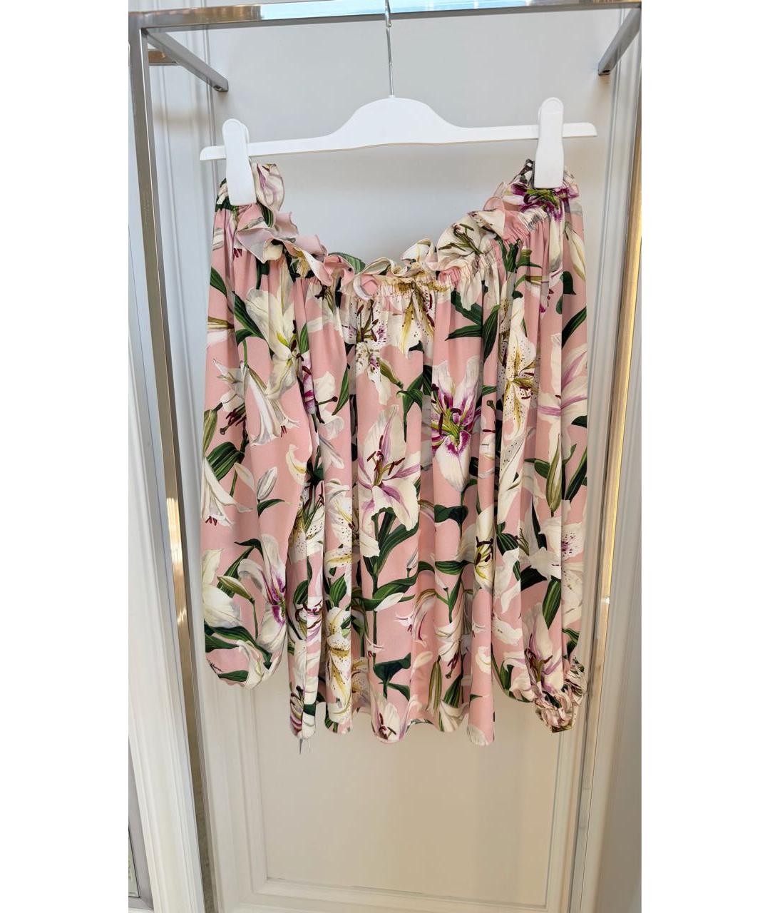 DOLCE&GABBANA Розовая шелковая блузы, фото 2
