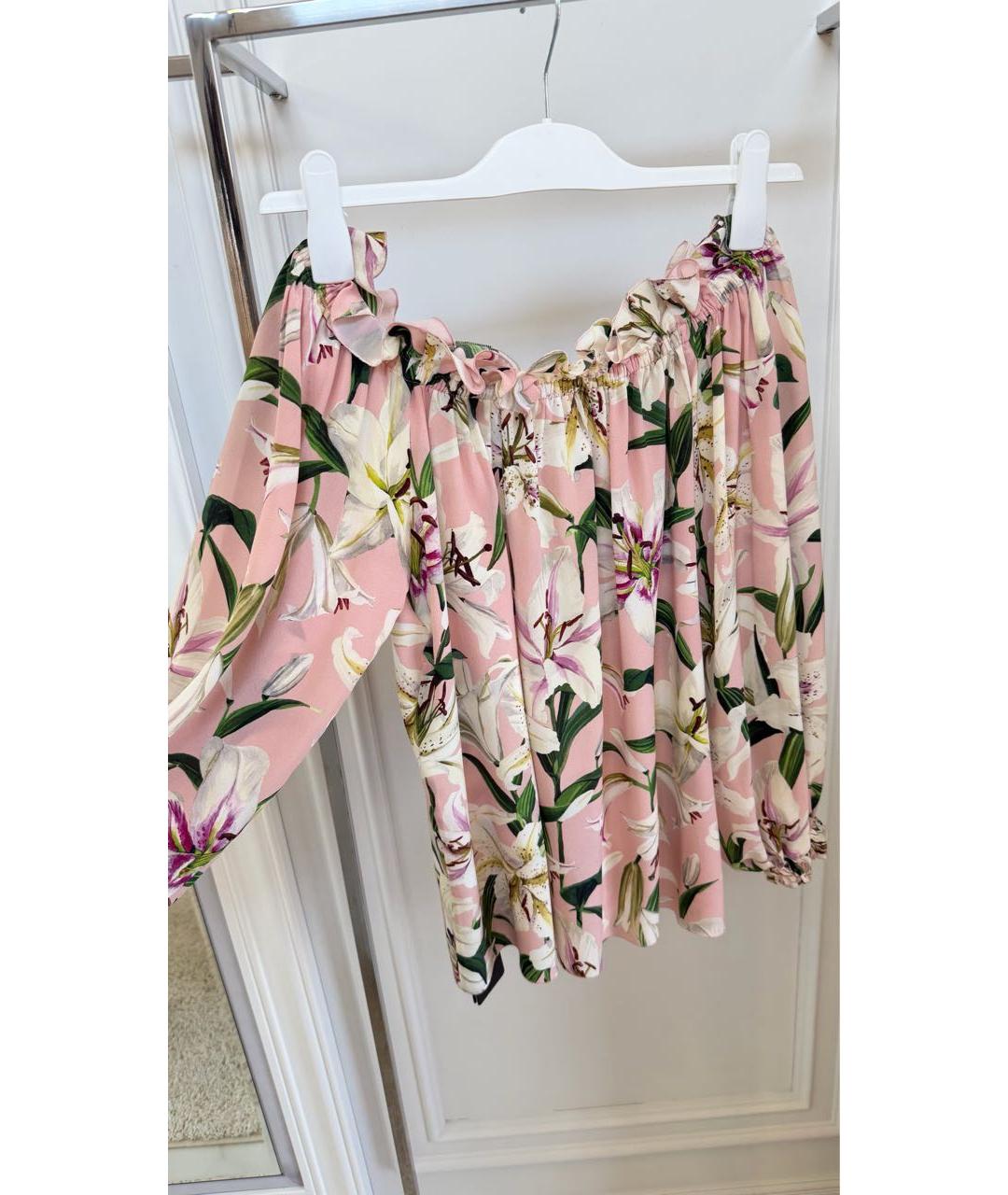 DOLCE&GABBANA Розовая шелковая блузы, фото 3