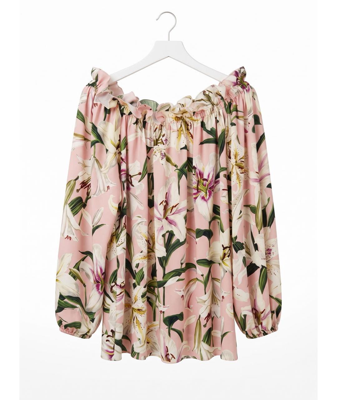 DOLCE&GABBANA Розовая шелковая блузы, фото 4