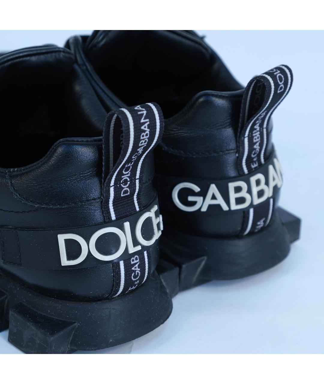 DOLCE&GABBANA Черные кожаные кроссовки, фото 6