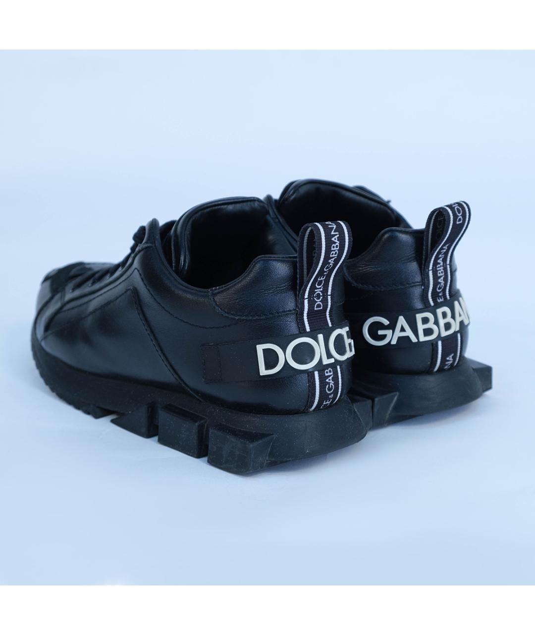 DOLCE&GABBANA Черные кожаные кроссовки, фото 7