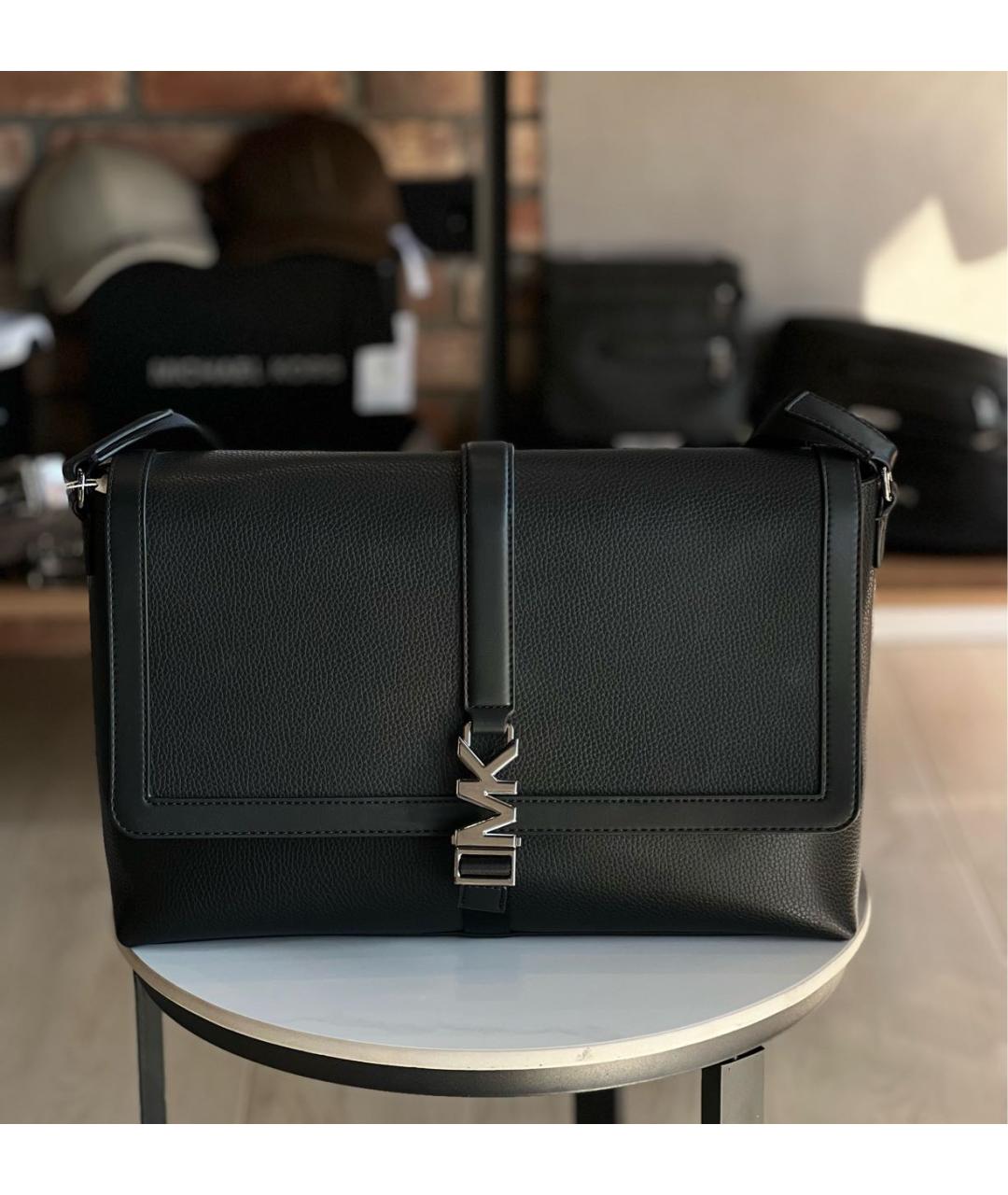 MICHAEL KORS Черный кожаный портфель, фото 5