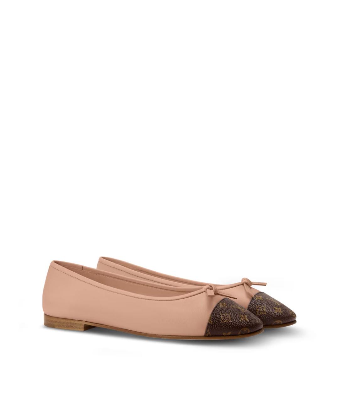 LOUIS VUITTON Бежевые кожаные балетки, фото 2