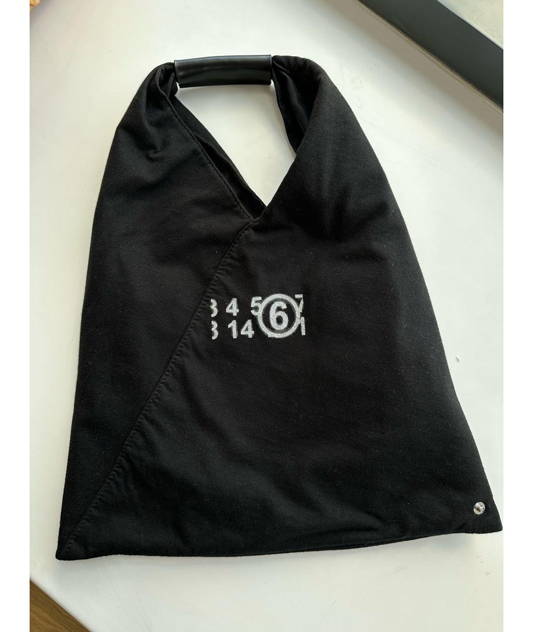 MM6 MAISON MARGIELA Черная тканевая сумка тоут, фото 2