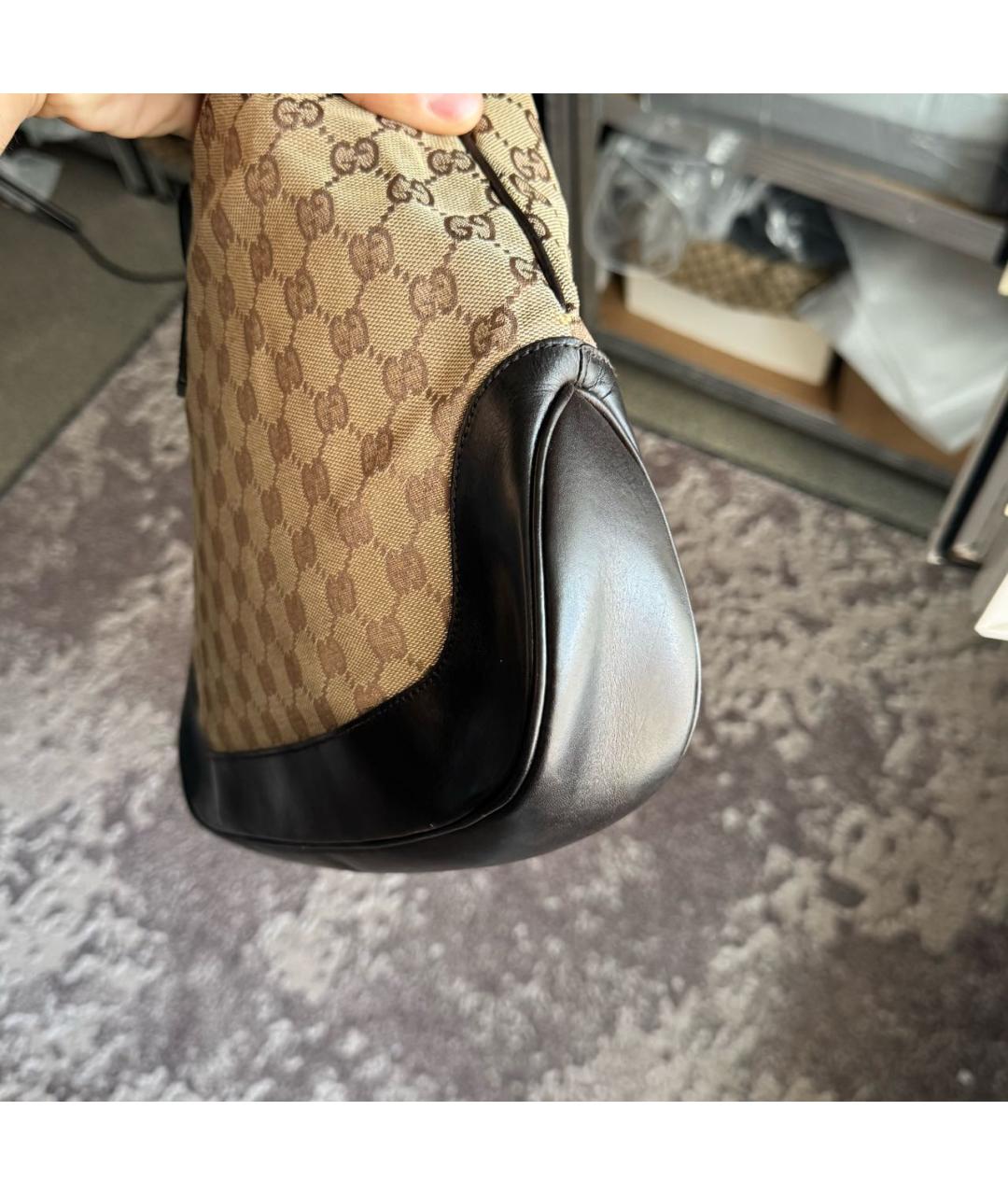GUCCI Коричневая кожаная сумка с короткими ручками, фото 6