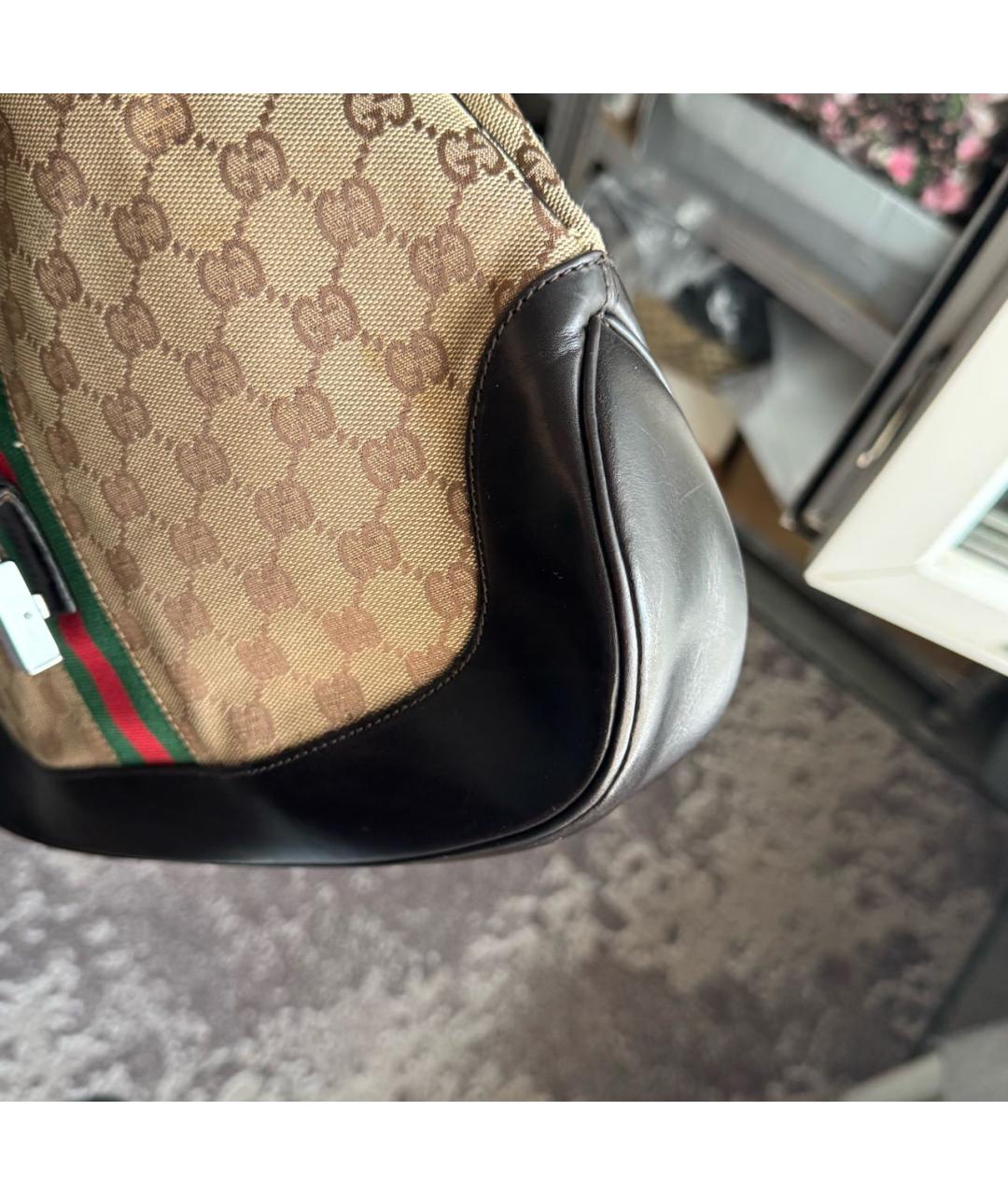 GUCCI Коричневая кожаная сумка с короткими ручками, фото 5