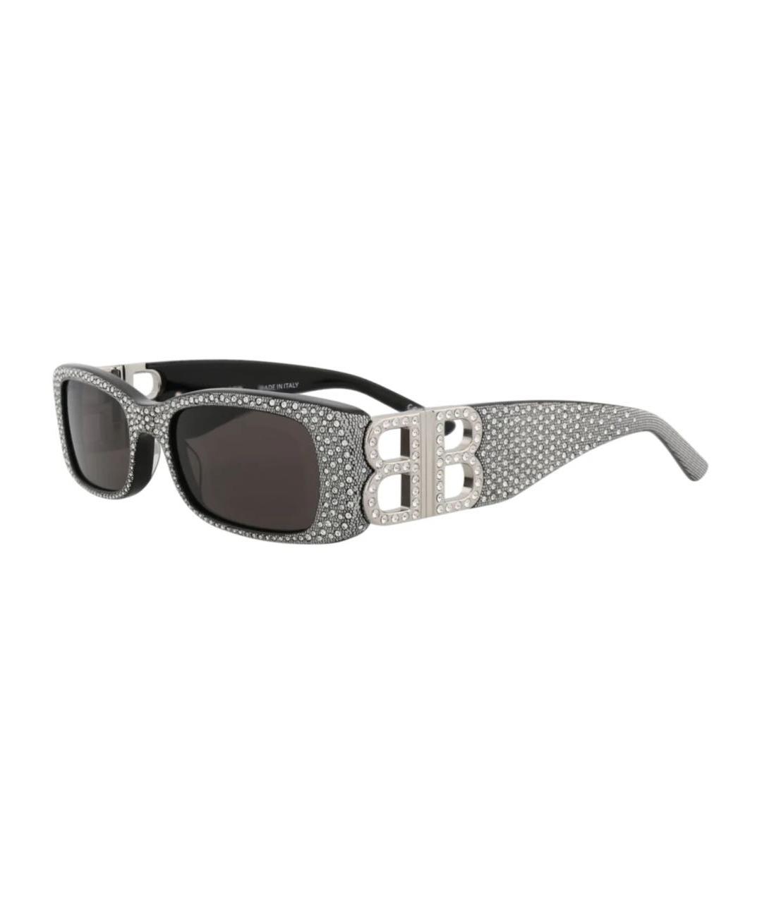 BALENCIAGA Серебряные пластиковые солнцезащитные очки, фото 2