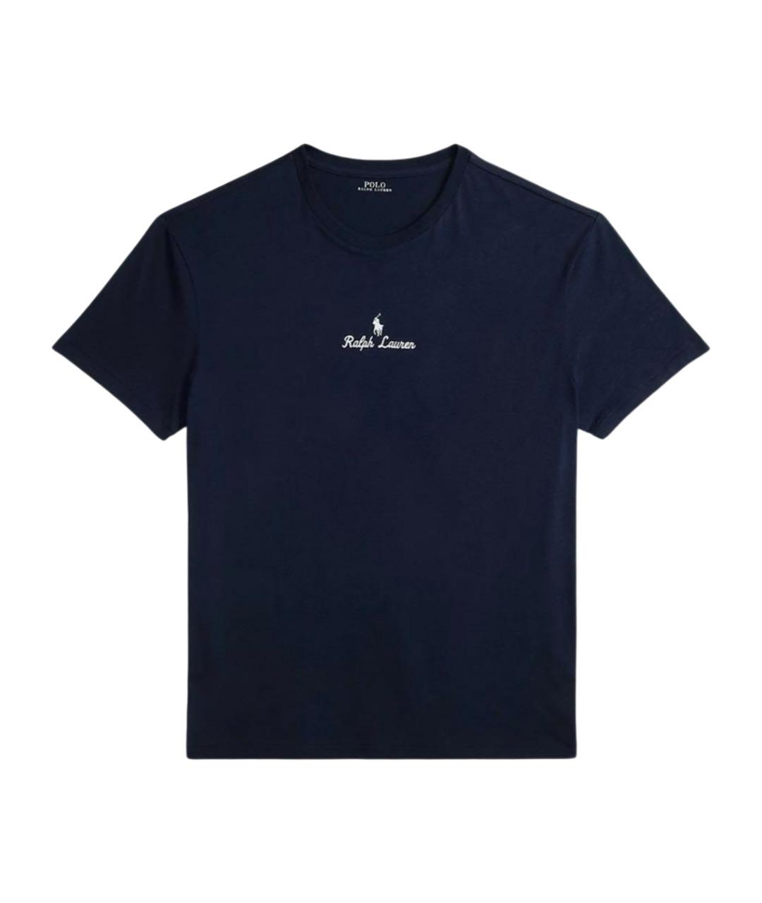 POLO RALPH LAUREN Темно-синяя хлопковая футболка, фото 1