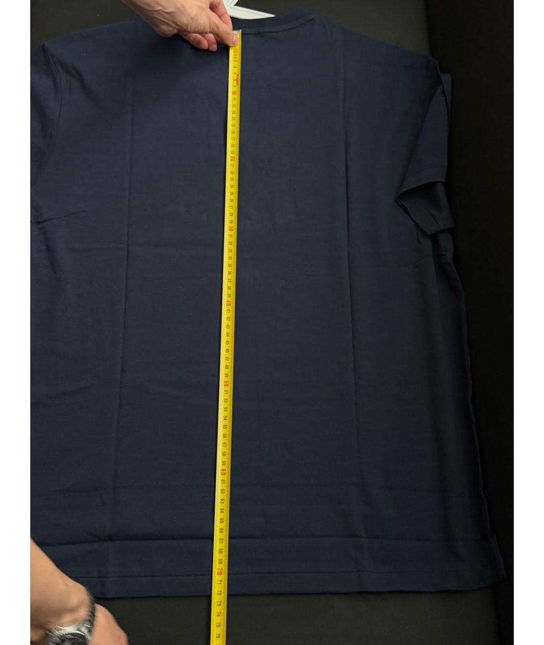 POLO RALPH LAUREN Темно-синяя хлопковая футболка, фото 6
