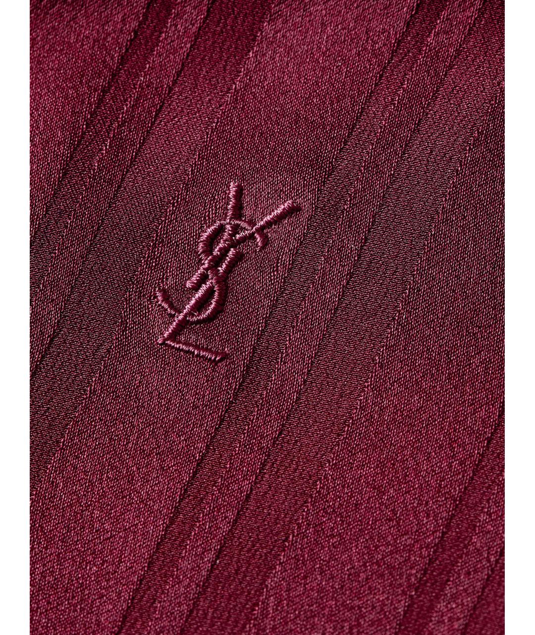 SAINT LAURENT Бордовая шелковая рубашка, фото 3