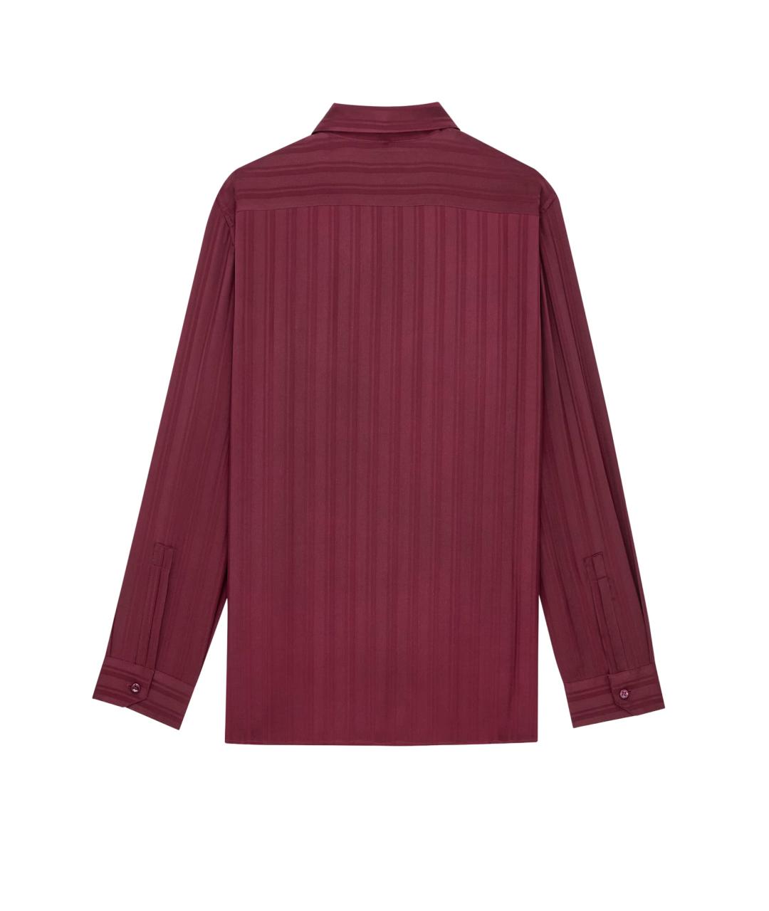 SAINT LAURENT Бордовая шелковая рубашка, фото 2
