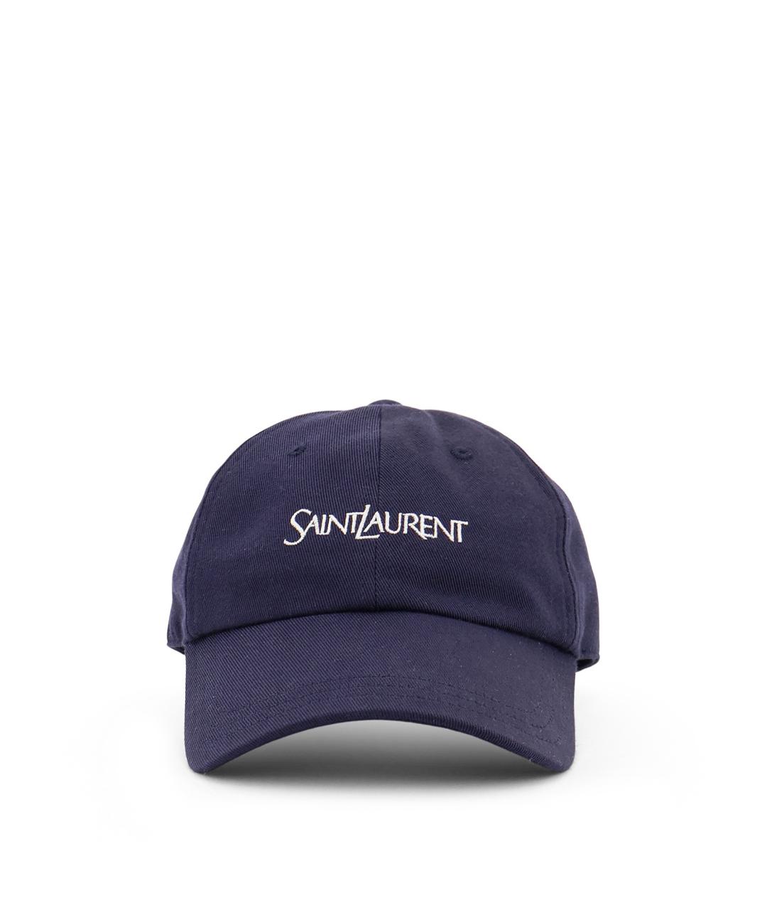 SAINT LAURENT Синяя хлопковая кепка/бейсболка, фото 1