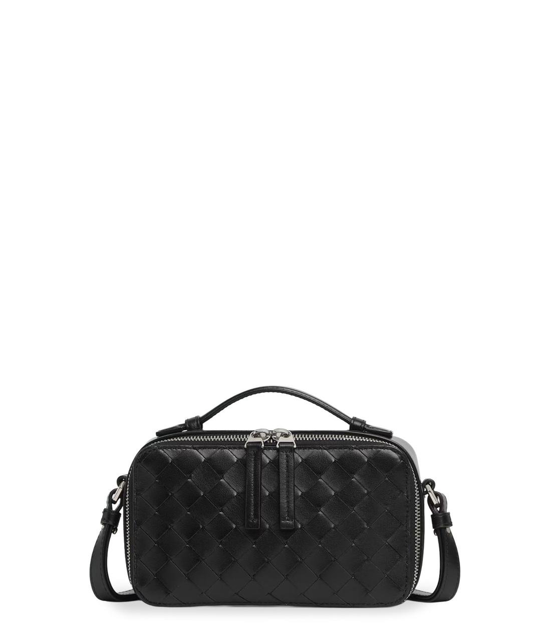 BOTTEGA VENETA Черная кожаная сумка на плечо, фото 1