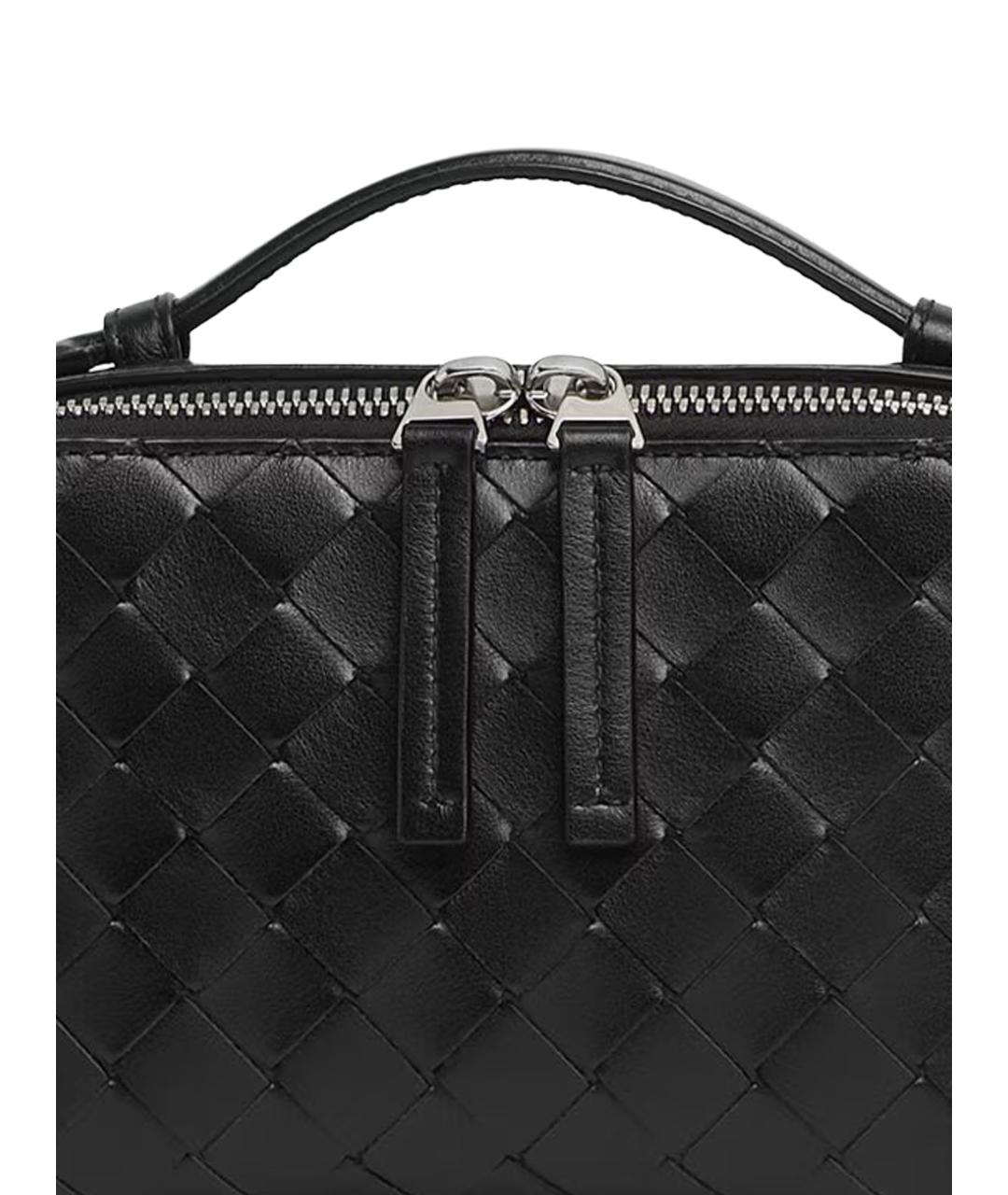 BOTTEGA VENETA Черная кожаная сумка на плечо, фото 4