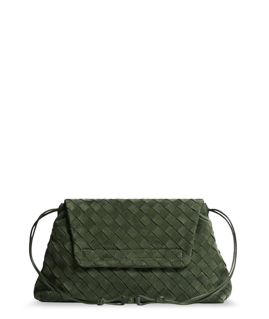 BOTTEGA VENETA Зеленая замшевая сумка через плечо, фото 2