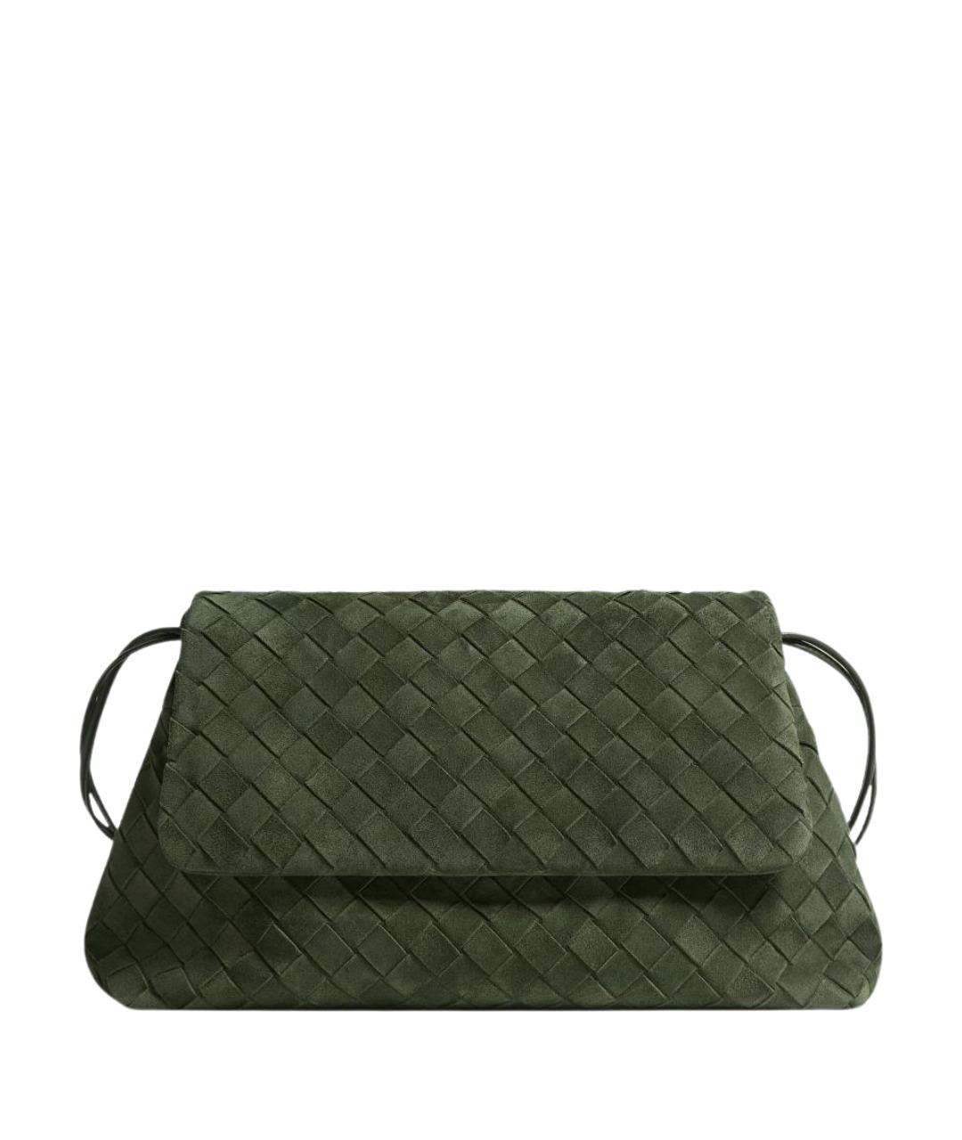 BOTTEGA VENETA Зеленая замшевая сумка через плечо, фото 1