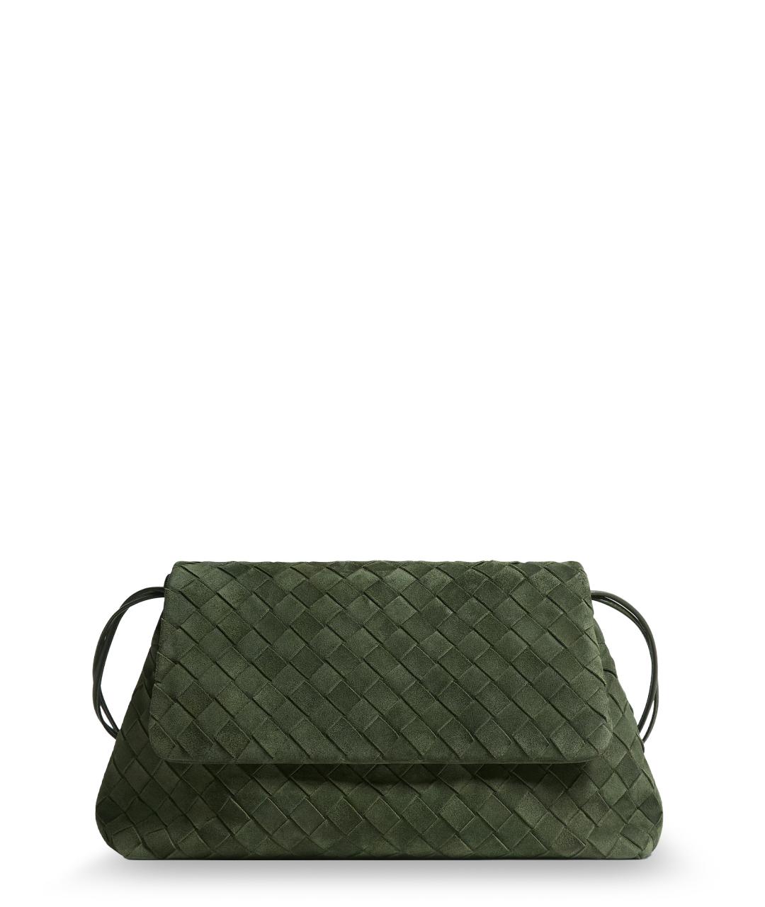 BOTTEGA VENETA Зеленая замшевая сумка через плечо, фото 5