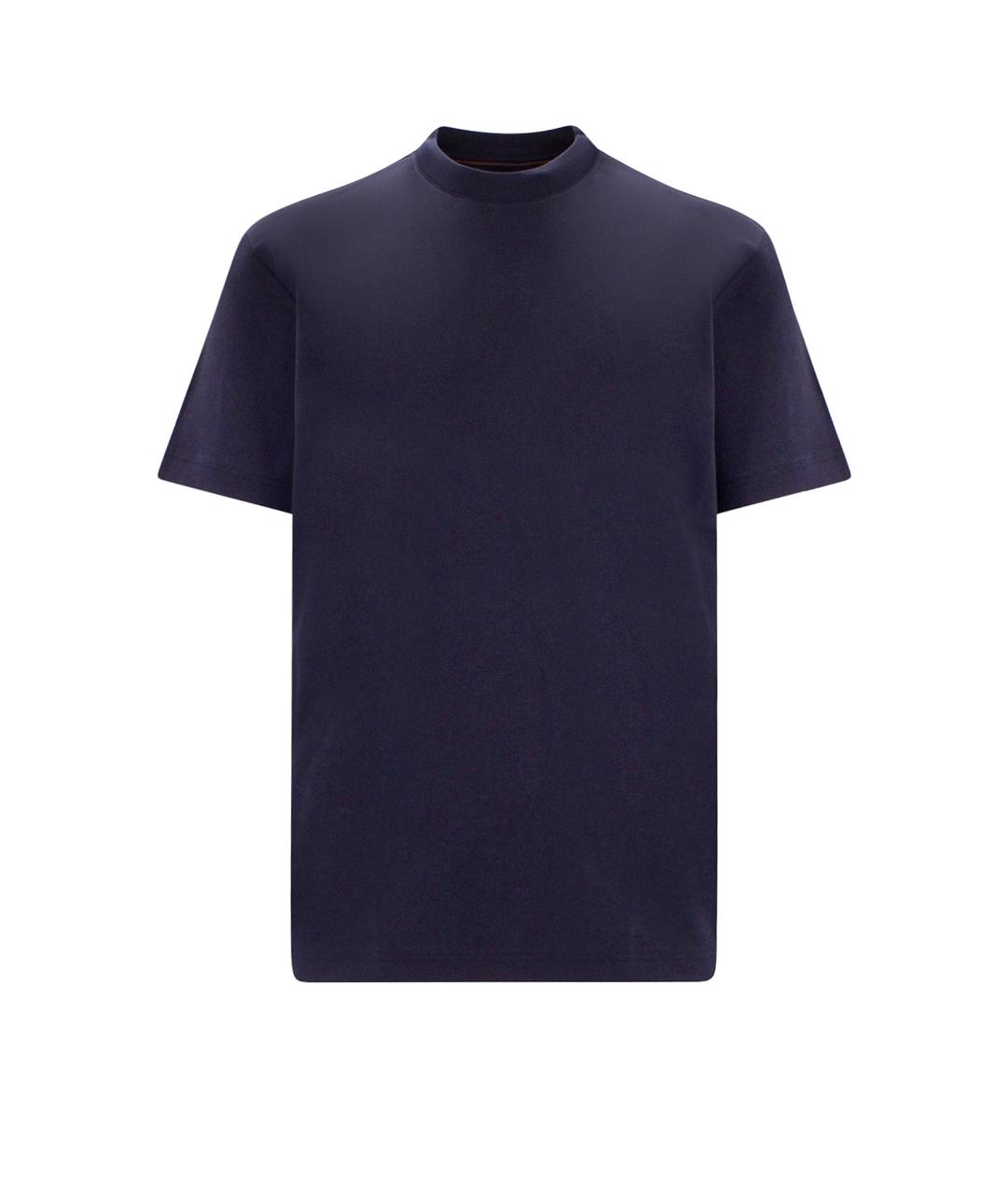 LORO PIANA Синяя хлопковая футболка, фото 1