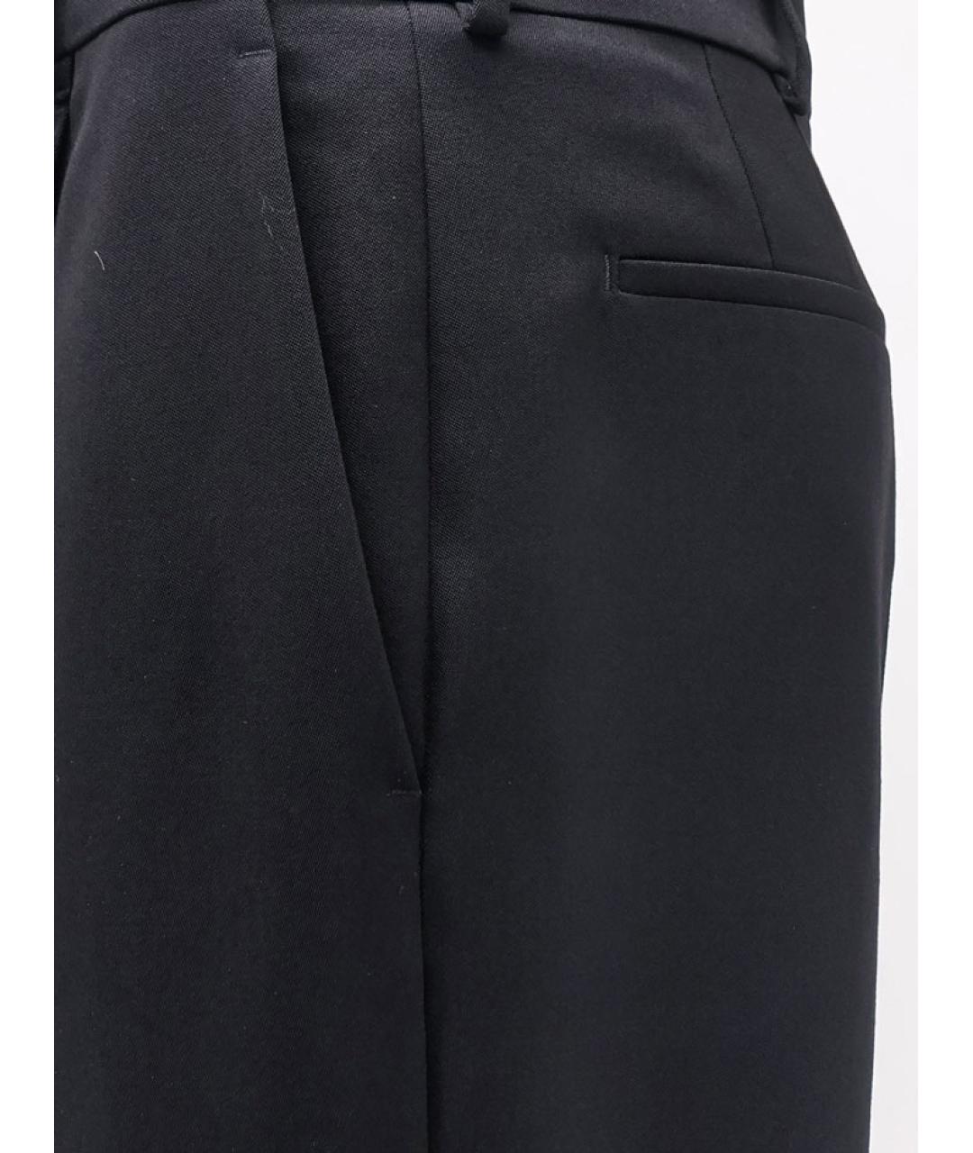 SAINT LAURENT Черные шерстяные прямые брюки, фото 3