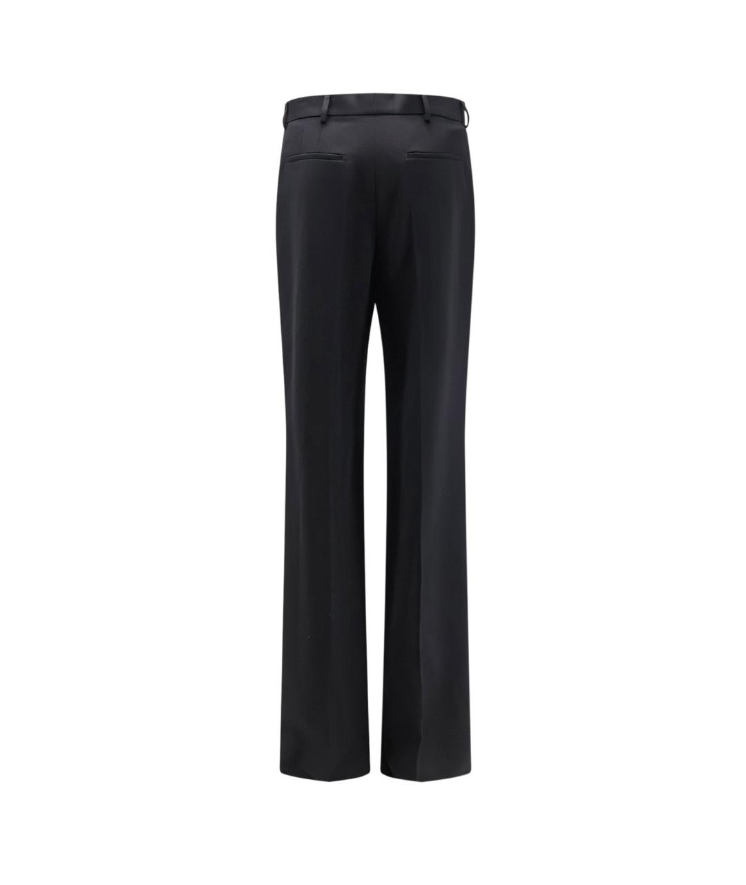 SAINT LAURENT Черные шерстяные прямые брюки, фото 2