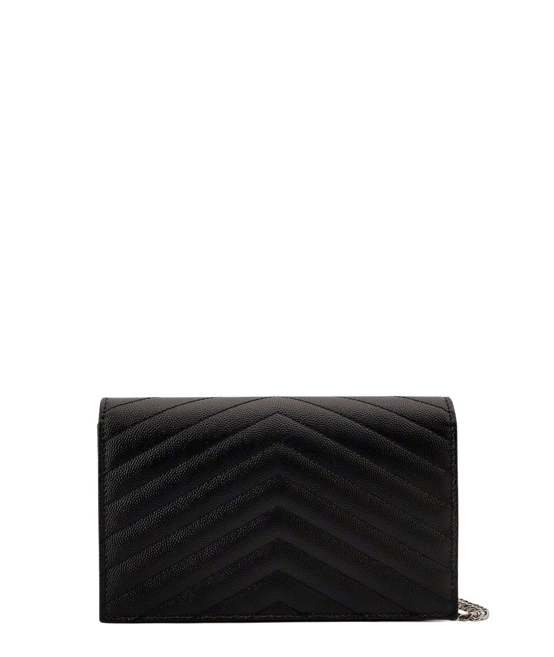 SAINT LAURENT Черная кожаная сумка через плечо, фото 2