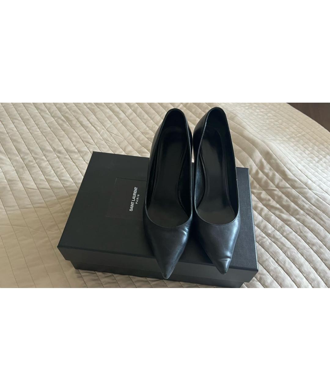 SAINT LAURENT Черные кожаные туфли, фото 3