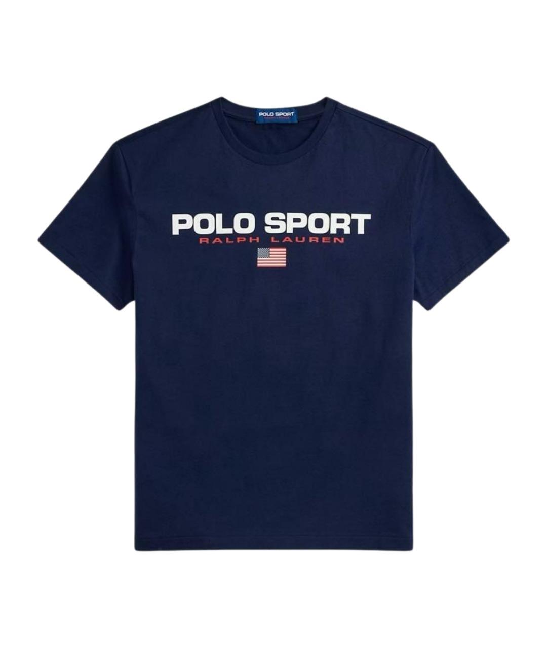 POLO RALPH LAUREN Темно-синяя хлопковая футболка, фото 1