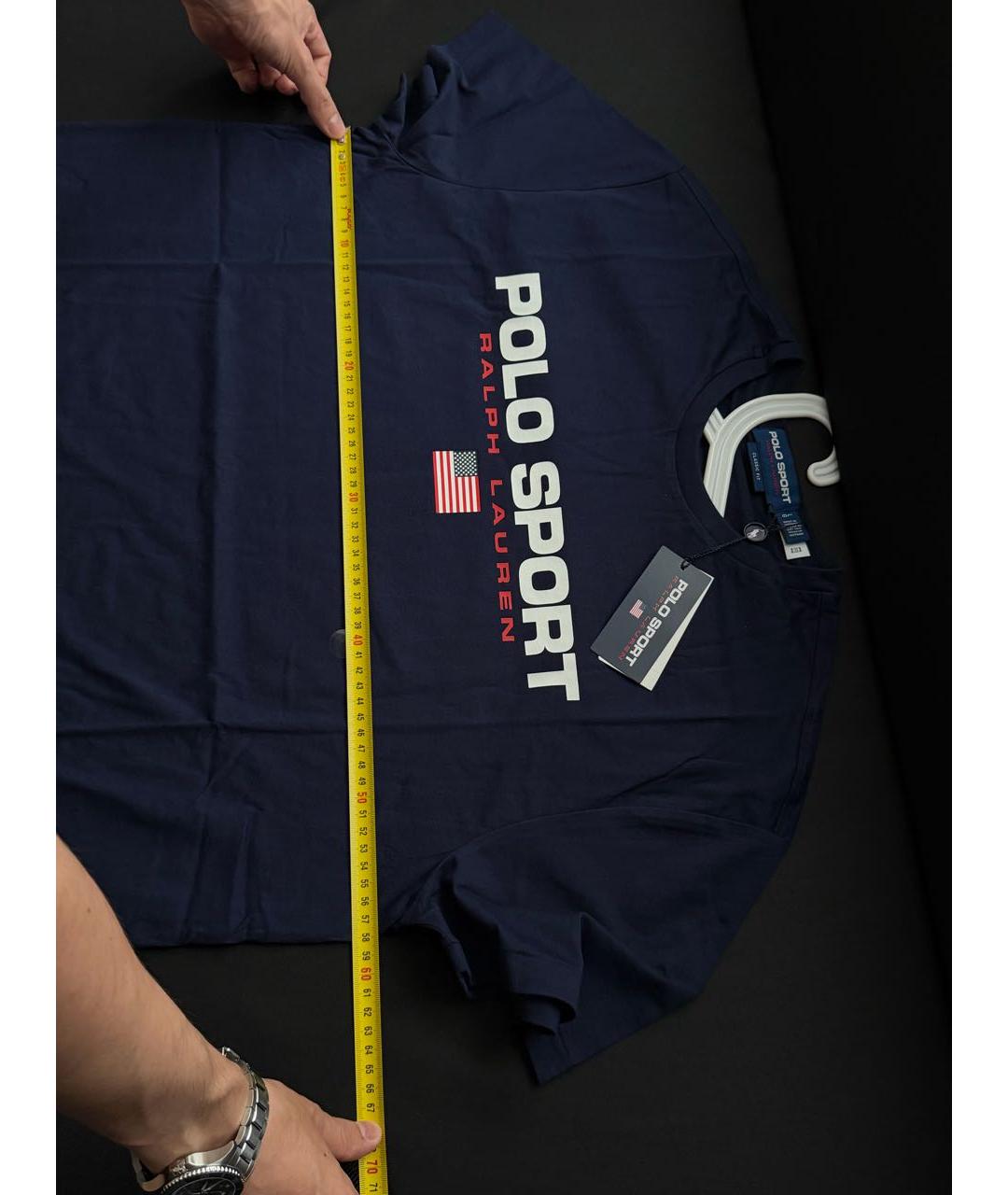 POLO RALPH LAUREN Темно-синяя хлопковая футболка, фото 5