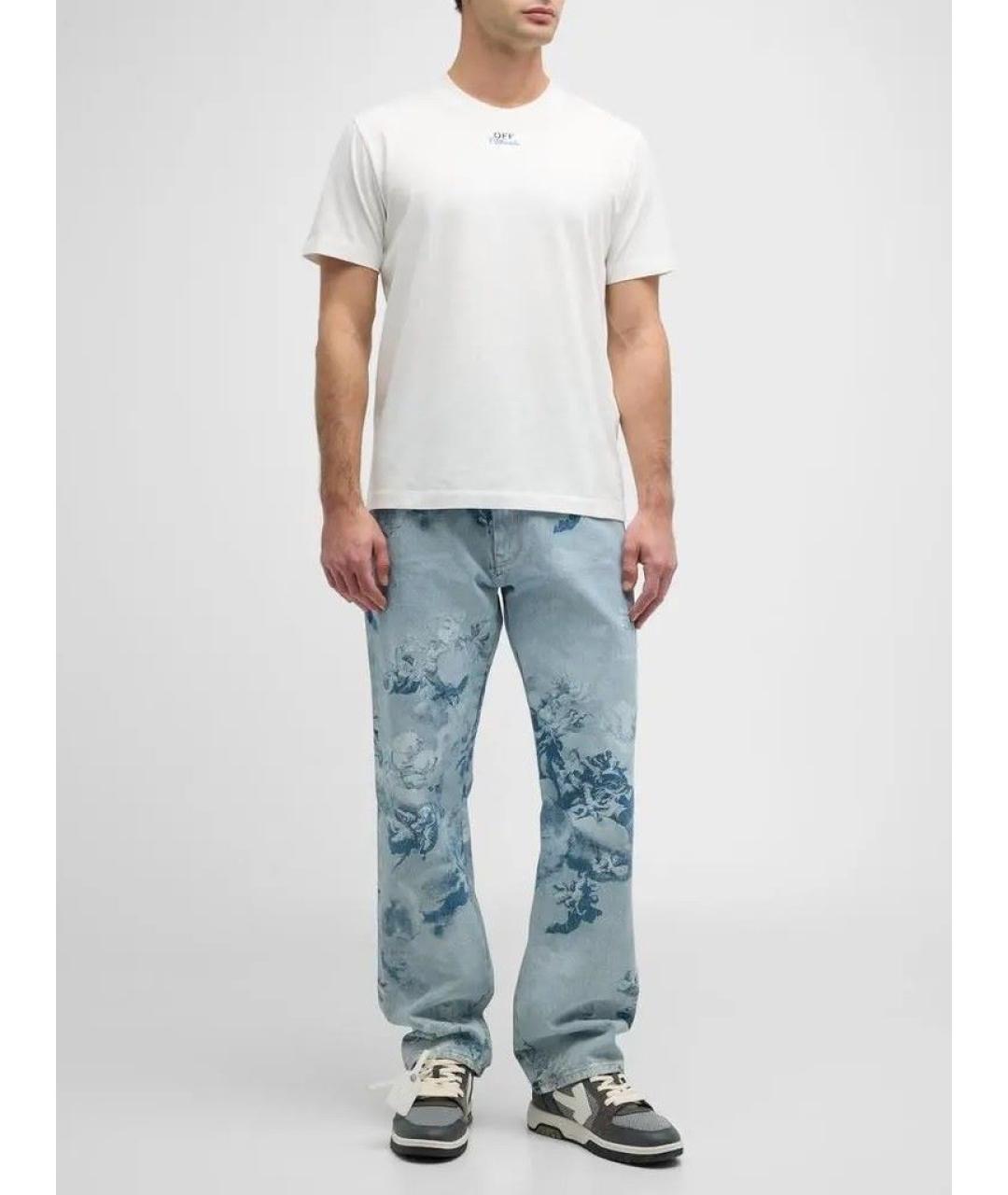 OFF-WHITE Белая хлопковая футболка, фото 9