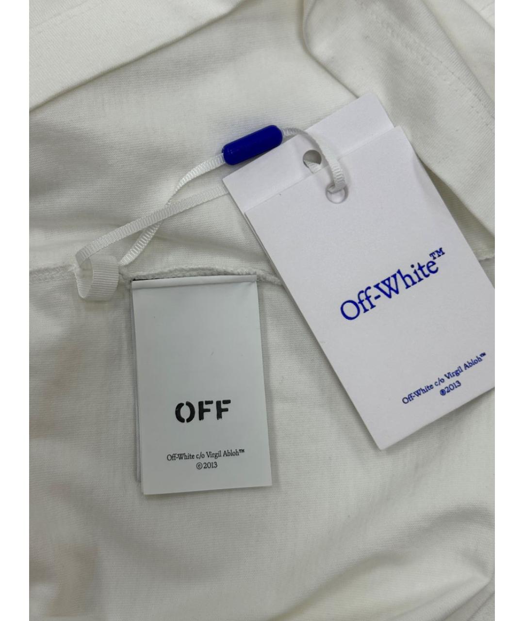 OFF-WHITE Белая хлопковая футболка, фото 5